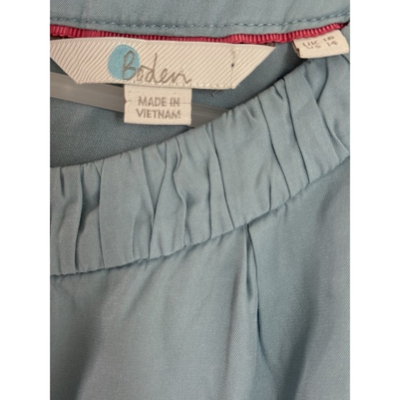 Boden Carey Top Size 14 Blue Short Sleeve Viscose Silk Blend - Picture 2 of 6